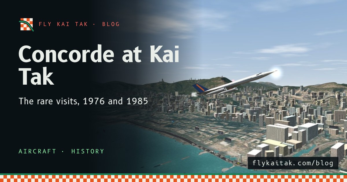 The delta-wing jet climbing steeply over Kowloon Bay after take-off.