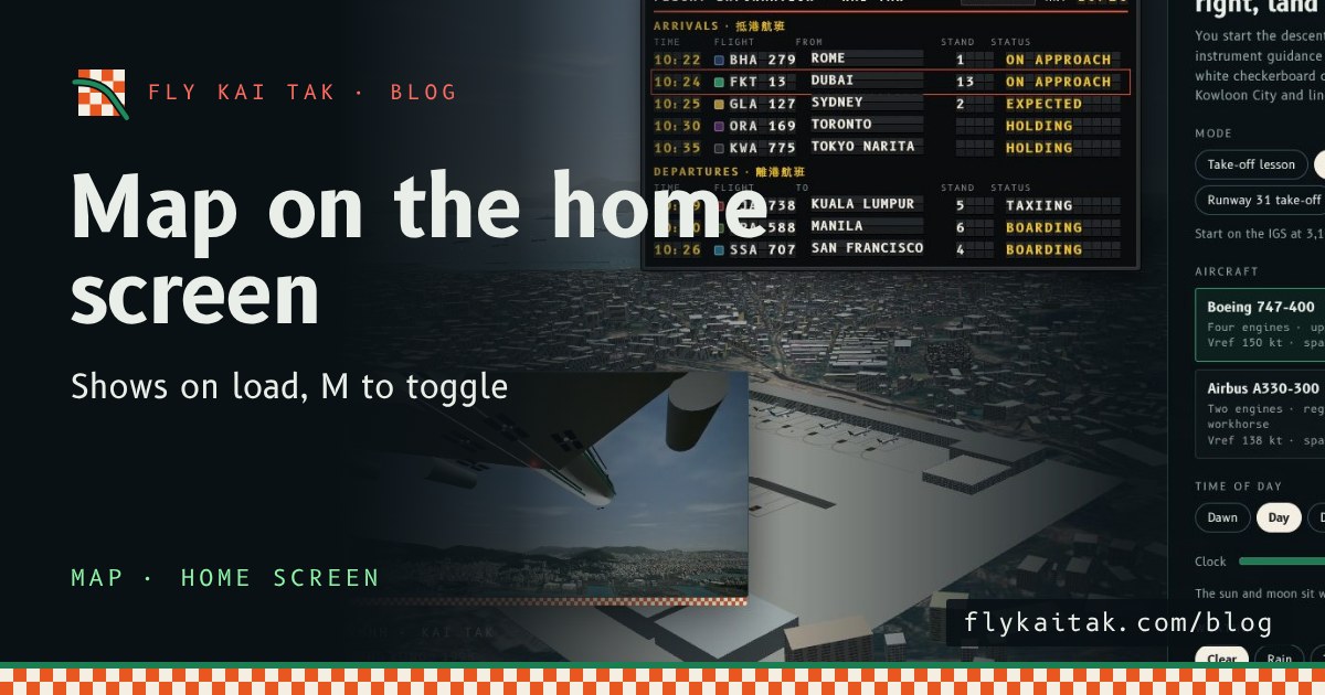 The home screen with the corner map showing the demo aircraft on the IGS approach.